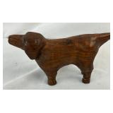 Hand-Carved Wooden Dog Figurine, 6 Inches, Halifax County, Virginia