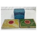Edgeworth Plug Slice Tobacco Tin and Two Lucky Strike Cigarettes Tins