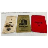 3 Vintage Deposit and Promotional Mechanical Bank Bags
