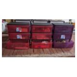 Three Drawer Purple Storage Containers (Filled)