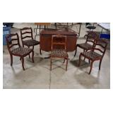 Duncan Phyfe Style Table w/Five Chairs