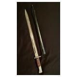 Antique 1892 Swiss Model 1889 Schmidt-Rubin Bayonet with Scabbard
