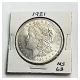 1921 Morgan Silver Dollar – MS63
