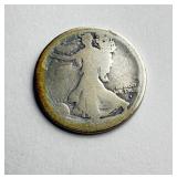 1917-D Obverse Mint Mark Walking Liberty Silver Half Dollar