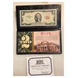 1953-B $2 Red Seal Note – First Commemorative Folder