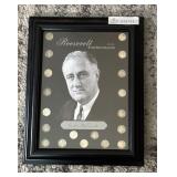 Framed Complete Silver Roosevelt Dime Set 1946–1964 (19 Coins)