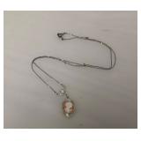 Vintage 925 Sterling Cameo Necklace