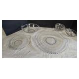 Vintage Candlewick Glass Lot – Platter, Bowls & Heart Candy Dish