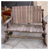 Outdoor Wooden Rocking Bench