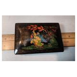 Russian Kholuy Lacquer Box – Hand-Painted Firebird, Signed Sukhov – Potterville