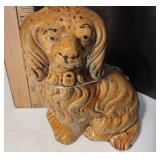 Victorian Bennington Pottery Dog, 1850–80 – Brown Rockingham Glaze – Potterville