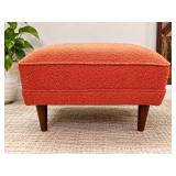 1959 Kroehler Mid-Century Modern Coral Ottoman – Original Tag – Potterville