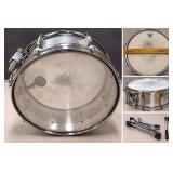 Vintage Chrome Snare Drum with Stand & Sticks – Potterville