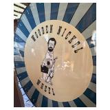 Custom Painted "Wooden Nickel" Carnival Prize Wheel on Stand – White Cloud