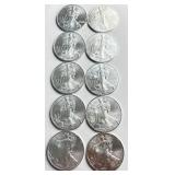Lot of 10 - 2011 American Silver Eagle Bullion Coins