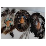 3 Vintage Signed and Numbered R. W. Adams 1989 Native Tribal Art Masks