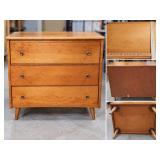 Mid-Century 3-Drawer Wood Dresser with Tapered Legs - Approx. 29" Wide – Potterville