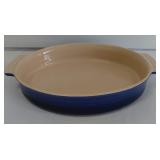 Le Creuset Large Stoneware Oval Casserole - Blue, 12" in Base of Casserole