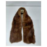 Vintage Brown Mink Fur Scarf - Split Tail Design