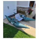 Creek Company ODC Sport LT Inflatable Pontoon Boat with Paddles and Pump