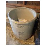 Antique Western Stoneware 25-Gallon Crock – Maple Leaf Mark