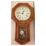 Oak Regulator Wall Clock with Ducks Unlimited Glass Door