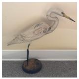 1989–90 Ducks Unlimited Carved Wood Heron / Egret Statue