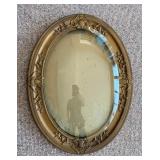 Antique Oval Gold Frame with Convex Bubble Glass