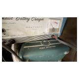 Cabinet Contents Lot – Heathkit Battery Charger, Vintage Fish Spotter & More