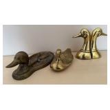 Solid Brass Duck Decor – Bookends, Figurine & Dish
