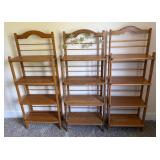 Set of 3 Wooden Ladder-Style Bookshelves
