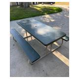 Lifetime Model 22123 Folding Polyethylene Picnic Table with Integrated Benches and Umbrella Hole