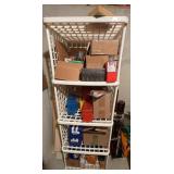Ammunition Reloading Components and Supplies Lot with Storage Rack