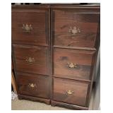 Pair of Matching Three Drawer Wooden Filing Cabinets