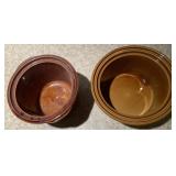 Two Unbranded Ceramic Slow Cooker Replacement Liner Pots