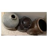 Three Assorted Ceramic Stoneware Crocks and Vases