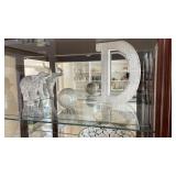 Home Decor Collection with Silver Mantel Clock, Wooden Bowl, and Accents