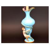1883 Mintons Celeste Blue Majolica Bacchic Putto Ewer – Rare Victorian