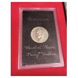 1973 Brown Ike Uncirculated Proof Silver Dollar in Original Packaging
