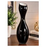 Rosenthal "Hollywood" Hourglass Glass Vase In Glossy Black And White