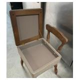 Vintage Mid-Century Wooden Sewing Chair – Lift Seat with Hidden Storage
