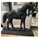 Antique 19th-Century Cast Iron Saddled Horse Doorstop