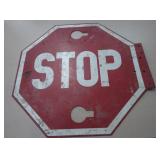 Vintage Folding Metal STOP Sign – Possibly School Bus