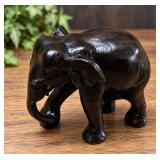 Hand-Carved Ebony Elephant Figurine – African Folk Art