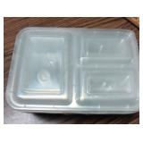 Large Lot Simply Green 3-Compartment Meal Prep Containers with Lids