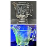 1880s EAPG Etched Fern Uranium Glass Creamer – Glows Under UV