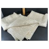 3 Vintage Off-White Floral Lace Curtain Panels – 40" x 60"
