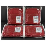New 4-Pc Cinnabar Red Curtain Set – 2 Panels & 2 Valances