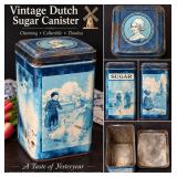 Old Dutch Holland Lithographed Tin Sugar Canister
