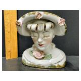 1950s Royal Japan Lady Head Vase – Pink Roses